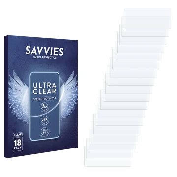 Front side of a product packaging with the brand logo Savvies. Next to it is the corresponding screen protector.