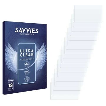 Front side of a product packaging with the brand logo Savvies. Next to it is the corresponding screen protector.