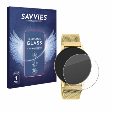 Front side of a product packaging with the brand logo Savvies. Next to it is the device Oozoo Q00121 shown with the correspond