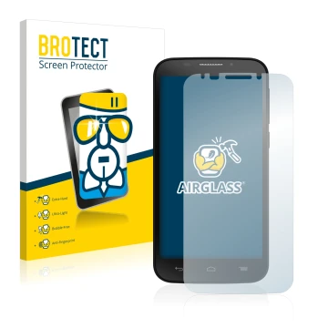 Front side of a product packaging with the brand logo BROTECT. Next to it is the device Alcatel One Touch Pop S7 (Smartphone) 
