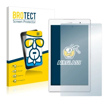Front side of a product packaging with the brand logo BROTECT. Next to it is the device Sony Xperia Z3 Tablet Compact SGP621 s