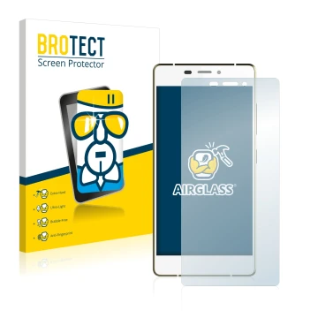 Front side of a product packaging with the brand logo BROTECT. Next to it is the device Gionee Elife S7 shown with the corresp