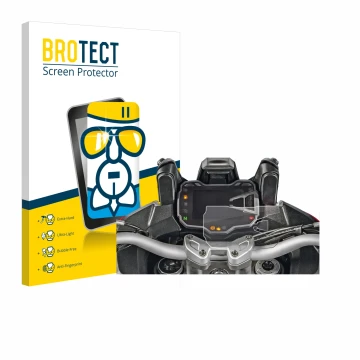 Front side of a product packaging with the brand logo BROTECT. Next to it is the device Ducati Multistrada 1200S 2015 Speedome