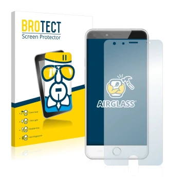 Front side of a product packaging with the brand logo BROTECT. Next to it is the device Ulefone Be Touch shown with the corres