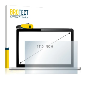 Front side of a product packaging with the brand logo BROTECT. Next to it is the device shown with the corresponding screen pr