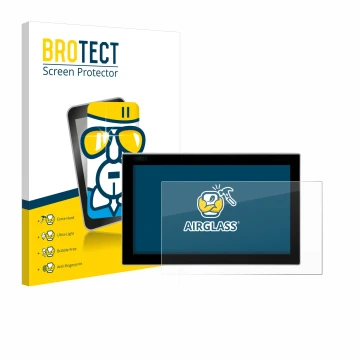 Front side of a product packaging with the brand logo BROTECT. Next to it is the device Siemens Simatic Flat Panel 12