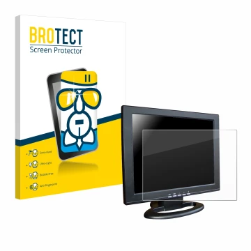 Front side of a product packaging with the brand logo BROTECT. Next to it is the device SDC Touchscreen TFT (15
