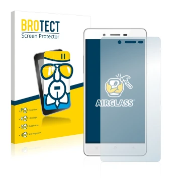 Front side of a product packaging with the brand logo BROTECT. Next to it is the device Oppo A51 shown with the corresponding 