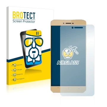 Front side of a product packaging with the brand logo BROTECT. Next to it is the device Allview X3 Soul shown with the corresp