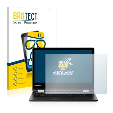 Front side of a product packaging with the brand logo BROTECT. Next to it is the device MEDION Akoya E2215T (MD 60256) shown w