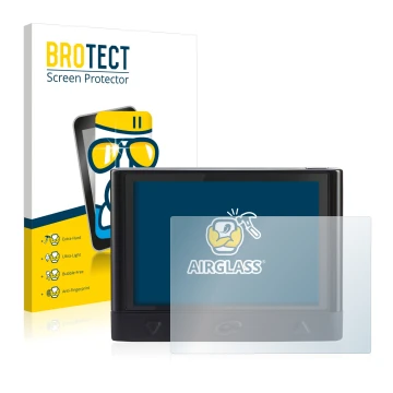 Front side of a product packaging with the brand logo BROTECT. Next to it is the device Coyote Mini shown with the correspondi