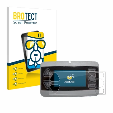 Front side of a product packaging with the brand logo BROTECT. Next to it is the device Airbus P8GR shown with the correspondi