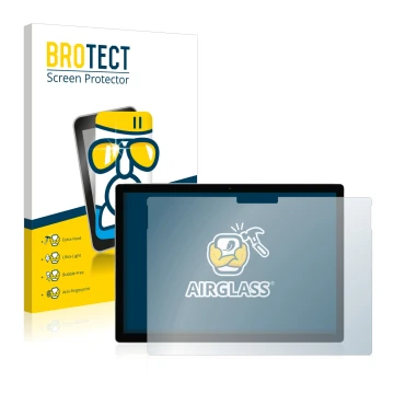 Front side of a product packaging with the brand logo BROTECT. Next to it is the device Microsoft Surface Book 2 13.5
