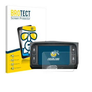 Front side of a product packaging with the brand logo BROTECT. Next to it is the device Harley Davidson Boom Box 6.5 shown wit