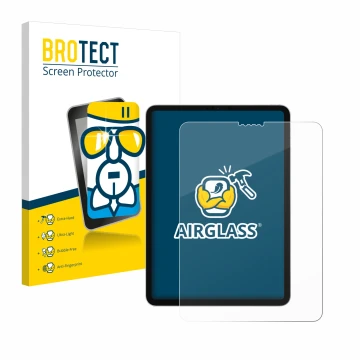 Front side of a product packaging with the brand logo BROTECT. Next to it is the device Apple iPad Pro 11