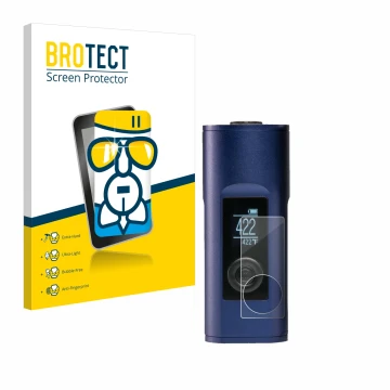 Front side of a product packaging with the brand logo BROTECT. Next to it is the device Arizer Solo 2 shown with the correspon