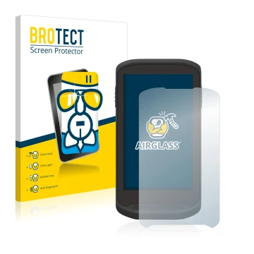 Front side of a product packaging with the brand logo BROTECT. Next to it is the device Zebra TC20 Touch shown with the corres