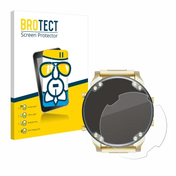 Front side of a product packaging with the brand logo BROTECT. Next to it is the device Diesel DZ7333 Mr. Daddy 2.0 shown with