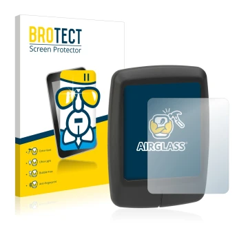 Front side of a product packaging with the brand logo BROTECT. Next to it is the device Specialized Turbo Connect Display show