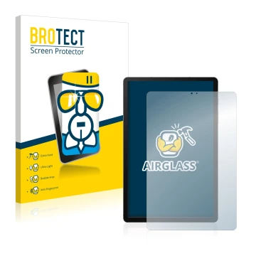 Front side of a product packaging with the brand logo BROTECT. Next to it is the device Samsung Galaxy Tab S6 WiFi 2019 shown 