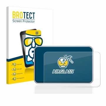 Front side of a product packaging with the brand logo BROTECT. Next to it is the device Tandem diabetes care t:slim X2 Insulin