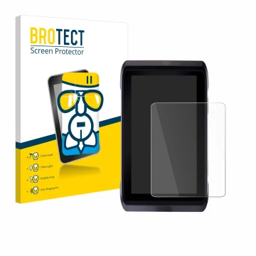 Front side of a product packaging with the brand logo BROTECT. Next to it is the device Atomos Shogun 7 shown with the corresp