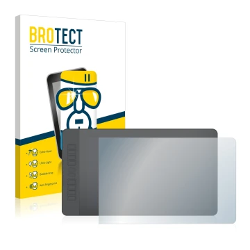 Front side of a product packaging with the brand logo BROTECT. Next to it is the device Gaomon PD1560 shown with the correspon