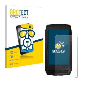 Front side of a product packaging with the brand logo BROTECT. Next to it is the device Ciclo Navic 400 shown with the corresp