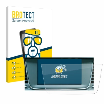 Front side of a product packaging with the brand logo BROTECT. Next to it is the device Opel Grandland X Hybrid 2020 IntelliLi