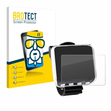 Front side of a product packaging with the brand logo BROTECT. Next to it is the device Mares Genius shown with the correspond