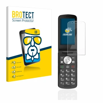Front side of a product packaging with the brand logo BROTECT. Next to it is the device Emporia TOUCHsmart shown with the corr