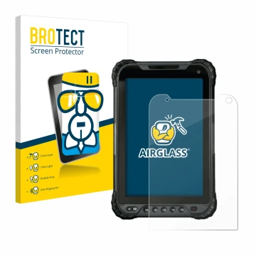 Front side of a product packaging with the brand logo BROTECT. Next to it is the device UniStrong UT30 8