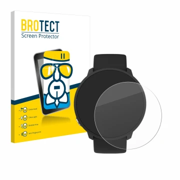 Front side of a product packaging with the brand logo BROTECT. Next to it is the device Polar Unite shown with the correspondi