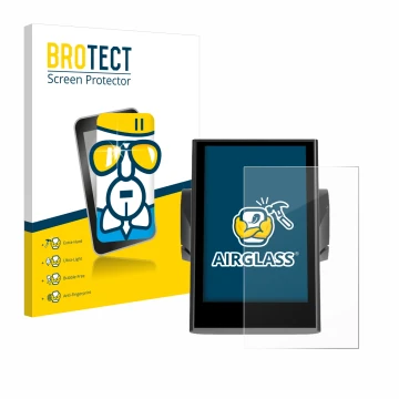 Front side of a product packaging with the brand logo BROTECT. Next to it is the device Bafang DP C18 shown with the correspon