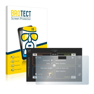 Front side of a product packaging with the brand logo BROTECT. Next to it is the device Bosch Suzuki Vitara 1.4 BoosterJet 201