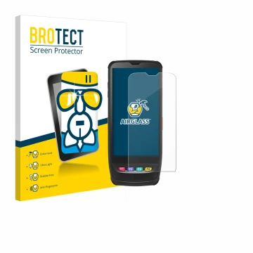 Front side of a product packaging with the brand logo BROTECT. Next to it is the device Casio IT-G650 shown with the correspon