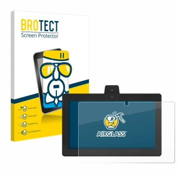 Front side of a product packaging with the brand logo BROTECT. Next to it is the device GloryStar Tauri TTS-15 shown with the 