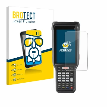 Front side of a product packaging with the brand logo BROTECT. Next to it is the device Honeywell ScanPal EDA61K shown with th