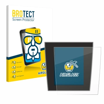 Front side of a product packaging with the brand logo BROTECT. Next to it is the device Porsche Taycan 2021 Infotainment Syste