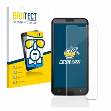 Front side of a product packaging with the brand logo BROTECT. Next to it is the device Emporia Smart 5 shown with the corresp