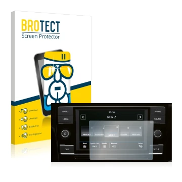 Front side of a product packaging with the brand logo BROTECT. Next to it is the device Volkswagen T6.1 California 2021 Compos