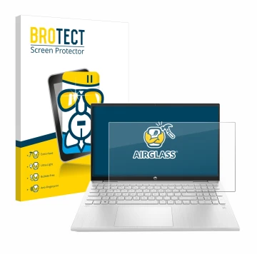 Front side of a product packaging with the brand logo BROTECT. Next to it is the device HP ProBook 440 G8 shown with the corre