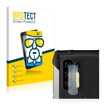 Front side of a product packaging with the brand logo BROTECT. Next to it is the device Ulefone Power Armor 13 (ONLY Camera Le