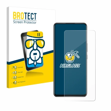 Front side of a product packaging with the brand logo BROTECT. Next to it is the device ZTE Axon 30 5G shown with the correspo