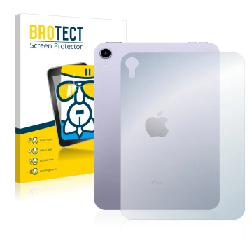 Front side of a product packaging with the brand logo BROTECT. Next to it is the device Apple iPad Mini 6 WiFi 2021 (6. Gen, B