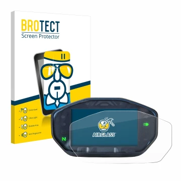 Front side of a product packaging with the brand logo BROTECT. Next to it is the device Ducati Monster / Monster + 2021 shown 