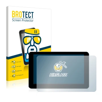 Front side of a product packaging with the brand logo BROTECT. Next to it is the device Zontes 310V Cruiser shown with the cor