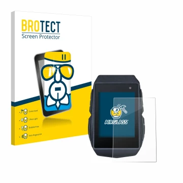 Front side of a product packaging with the brand logo BROTECT. Next to it is the device Sigma ROX 11.1 Evo shown with the corr