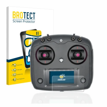 Front side of a product packaging with the brand logo BROTECT. Next to it is the device FlySky FS-i6S shown with the correspon