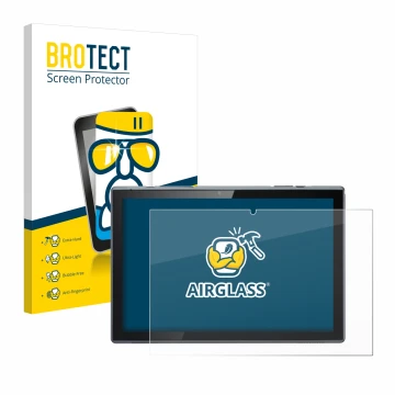 Front side of a product packaging with the brand logo BROTECT. Next to it is the device Acer ACTAB1022 shown with the correspo